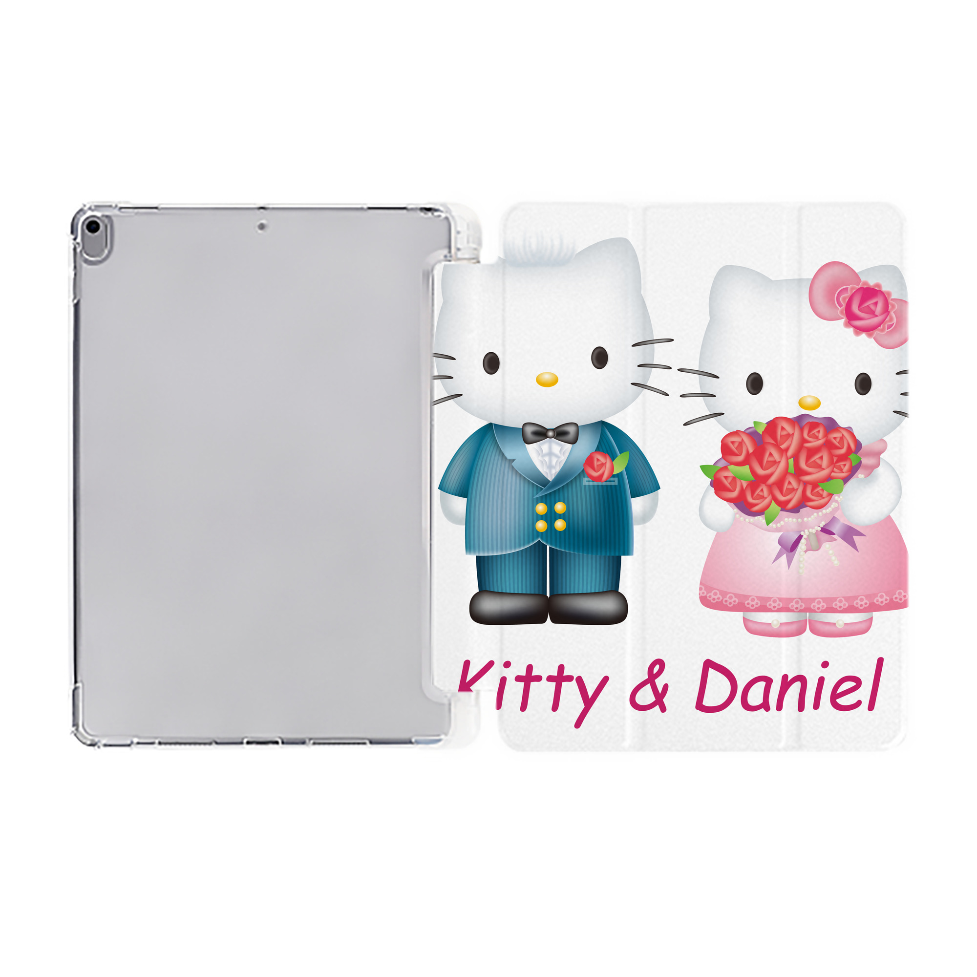 （画像用） Hello Kitty ハローキティ IPad ケース ペン収納付き 三つ折りスタンド PUレザー×シリコン 対応機種9.5/10.5/10.9インチ